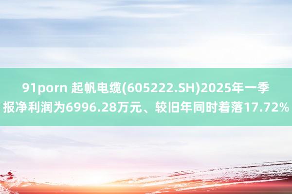 91porn 起帆电缆(605222.SH)2025年一季报净利润为6996.28万元、较旧年同时着落17.72%